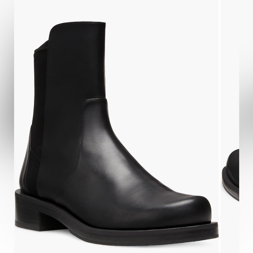 Stuart Weitzman 5050 Bold Bootie In Black Leather - image 1